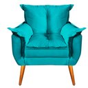 Ver imagem 3 de Kit 2 Poltronas Decorativa Opala Suede Bege - Turquesa