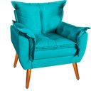 Ver imagem 4 de Kit 2 Poltronas Decorativa Opala Suede Bege - Turquesa