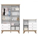 Ver imagem 3 de Quarto de Bebê Completo Confete 5 Portas 5 Gavetas com Vidro Ie187 Branco/jequitibá - Henn