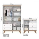 Ver imagem 4 de Quarto de Bebê Completo Confete 5 Portas 5 Gavetas com Vidro Ie187 Branco/jequitibá - Henn