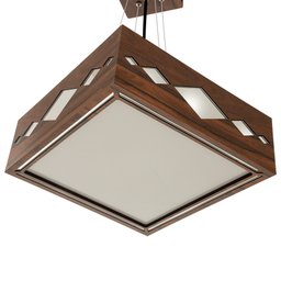 Luminária Decorativa Madeira Pendente Maresias Mirror 45cm:Pau Ferro - 7