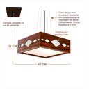 Ver imagem 3 de Luminária Decorativa Madeira Pendente Maresias Mirror 45cm:Pau Ferro