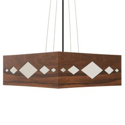 Luminária Decorativa Madeira Pendente Maresias Mirror 45cm:Pau Ferro - 4