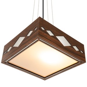 Luminária Decorativa Madeira Pendente Maresias Mirror 45cm:Pau Ferro