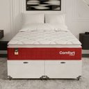 Ver mais imagens de Cama Box Baú Casal Bipartido Colchão Comfort Class Pillowtop Vinho/suede Branco