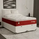 Ver imagem 7 de Cama Box Baú Casal Bipartido Colchão Comfort Class Pillowtop Vinho/suede Branco