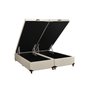 Base Box King Bipartido Baú HR Moveleira 40cmx193cmx203cm Gold Linho - 1