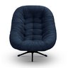 Poltrona Mônaco Giratória com Balanço Tecido Suede Veludo Azul Marinho - 2