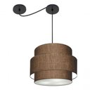 Ver imagem 7 de Lustre Sala de Jantar com Desvio Vivare Md-4398 Cúpula em Tecido 45cm Café 127/220v
