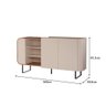 Buffet Aparador Flow para Sala de Jantar com 2 Portas Pés de Aço Moderno Potenza - 4