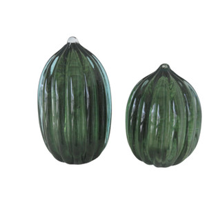 Conjunto de Vasos Muranos Verdes Ovais Casa Del Grande Vaso decorativo