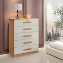 Ver imagem 3 de Cômoda Ipanema 5 Gavetas D'doro Cinamomo Off White