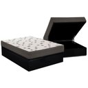 Ver imagem 1 de Cama Box Baú Casal: Colchão Espuma D45 Ortobom Light + Base CRC Suede Black(138x188)