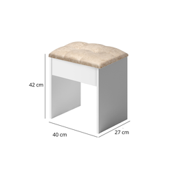 Penteadeira Linha Camarim com Banqueta Móvel 135cm de Altura e Largura Gaveta com Mini Nichos Organi - 6