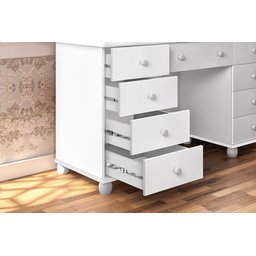Penteadeira Linha Camarim com Banqueta Móvel 135cm de Altura e Largura Gaveta com Mini Nichos Organi - 4