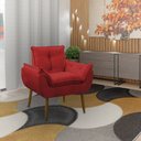 Ver imagem 2 de Poltrona Decorativa Sala de Estar Escritório Quarto Prime: Vermelha