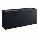 Ver imagem 3 de Armário Baixo Duplo 4 Portas Tampo Embutido 2 Prateleiras MDP Preto F5 Office