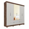 Guarda Roupa Casal em MDFcom Espelho 6 Portas 4 Gavetas e Pés Niterói Panan Móveis - 4