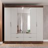 Guarda Roupa Casal em MDFcom Espelho 6 Portas 4 Gavetas e Pés Niterói Panan Móveis - 2