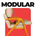 Ver mais imagens de Poltrona Sala Decorativa Mona Estofada Veludo Gelo Base Madeira Castanho - Arkell