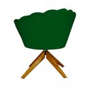 Ver imagem 3 de Poltrona Decorativa Pétala Pés Madeira Giratório Suede Verde - Ds Estofados