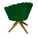 Ver imagem 4 de Poltrona Decorativa Pétala Pés Madeira Giratório Suede Verde - Ds Estofados