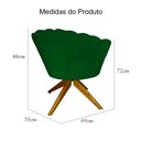 Ver imagem 5 de Poltrona Decorativa Pétala Pés Madeira Giratório Suede Verde - Ds Estofados