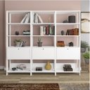Ver imagem 1 de Kit 3 Estantes Multiuso Alta 4 Prateleiras 1 Porta 166CMX189CM Match Artely Branco