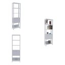 Ver imagem 7 de Kit 3 Estantes Multiuso Alta 4 Prateleiras 1 Porta 166cmx189cm Match Artely