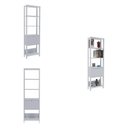 Ver imagem 7 de Kit 3 Estantes Multiuso Alta 4 Prateleiras 1 Porta 166CMX189CM Match Artely Branco
