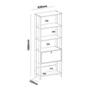 Ver imagem 3 de Kit 3 Estantes Multiuso Alta 4 Prateleiras 1 Porta 166CMX189CM Match Artely Branco