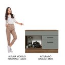 Ver imagem 6 de Balcão de Pia Cozinha 1 Porta e 2 Gavetas (Com Tampo) Rustic/Cinza Agata Madesa