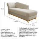 Ver imagem 4 de Kit Diva Recamier Vanessa 140cm Lado Direito e 02 Poltronas Laura Suede - Doce Sonho Móveis RECAMIER