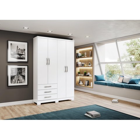 Guarda-roupa Caju 04 Pts. Branco - Henn