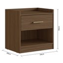 Ver imagem 2 de Mesa de Cabeceira 1 Gaveta 1 Nicho Marrom