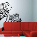 Ver imagem 1 de Adesivo de Parede Salão de Beleza Rosto de Mulher 2-Especial 118x118cm