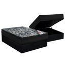 Ver imagem 1 de Cama Box Baú Casal: Colchão Molas Bonnel Ortobom Nanolastic Fort Tech ISO + Base CRC Suede Black(
