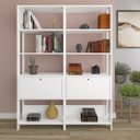 Ver imagem 1 de Kit 2 Estantes Multiuso Alta 4 Prateleiras 1 Porta 166cmx126cm Match Artely