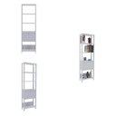 Ver imagem 6 de Kit 2 Estantes Multiuso Alta 4 Prateleiras 1 Porta 166cmx126cm Match Artely