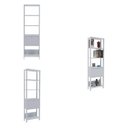 Ver imagem 6 de Kit 2 Estantes Multiuso Alta 4 Prateleiras 1 Porta 166CMX126CM Match Artely Branco
