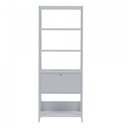 Ver imagem 7 de Kit 2 Estantes Multiuso Alta 4 Prateleiras 1 Porta 166CMX126CM Match Artely Branco