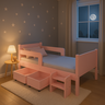 Cama Infantil com 2 Baus Organizador e Escada Mdf Luna Plus Rosa - 4