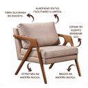 Ver imagem 3 de Poltrona Mona Luxo Madeira Maciça Tecido Linho Bege Claro