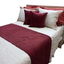 Ver imagem 1 de Kit Peseira Cotele King com 2 Capas de Almofada: Vinho