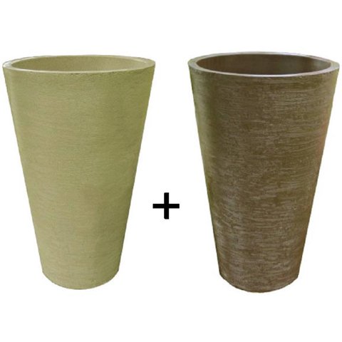 Kit 2 Vaso Planta 75x50 Redondo Cônico Polietileno BGPLASTICOS ROSA 022