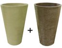 Ver imagem 1 de Kit 2 Vaso Planta 75x50 Redondo Cônico Polietileno BGPLASTICOS ROSA 022