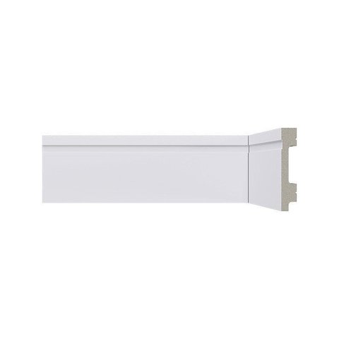 Rodape de Poliestireno 7cm Branco B76 Frisado - Santa Luzia