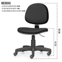 Ver imagem 2 de Cadeira de Escritório Ergonômica Executiva Estofada sem Braço Preto