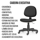Ver imagem 5 de Cadeira de Escritório Ergonômica Executiva Estofada sem Braço Preto
