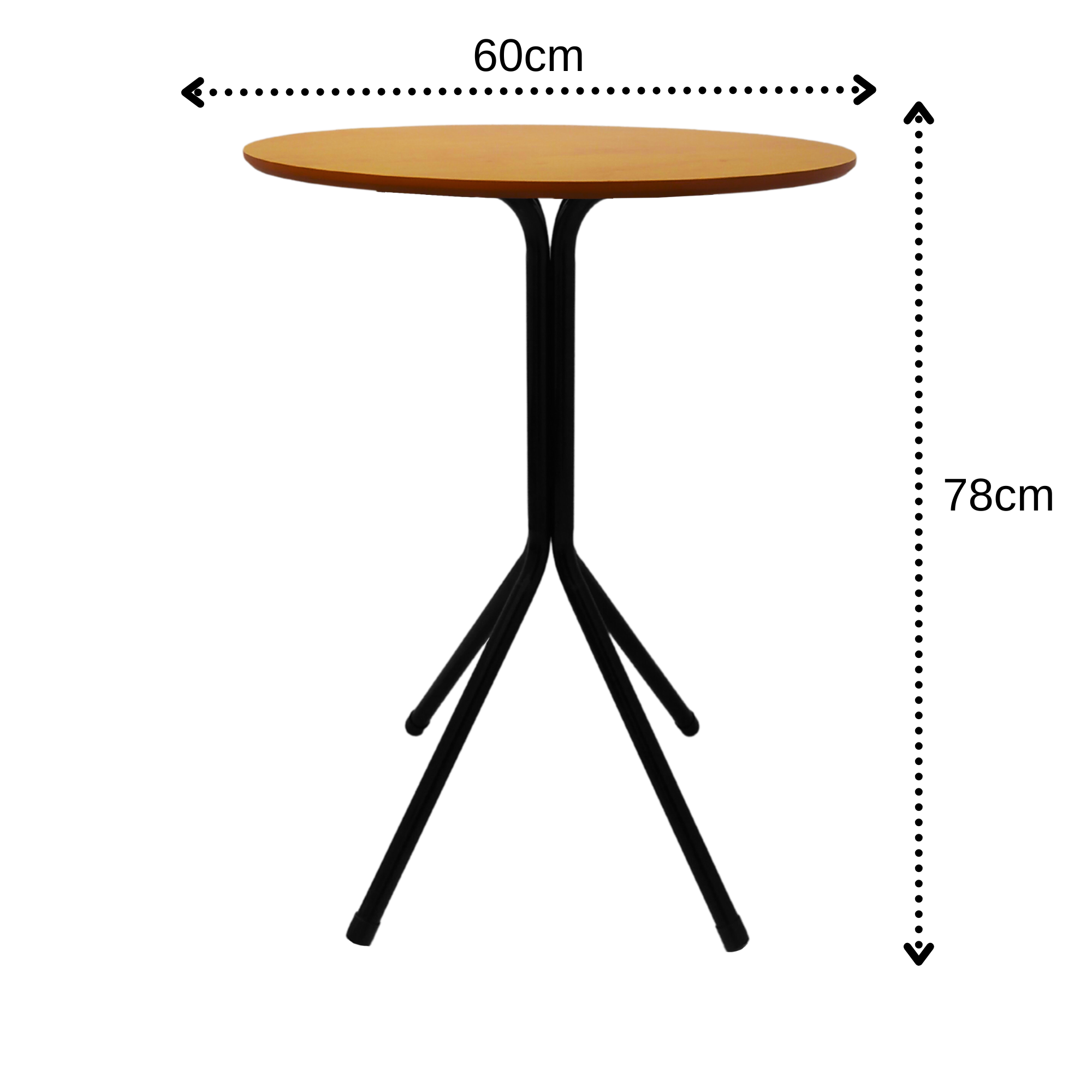 Mesa Bistrô Baixa Estrutura Aço Tampo Mdf Cozinha Bar Redondo Mel - 2